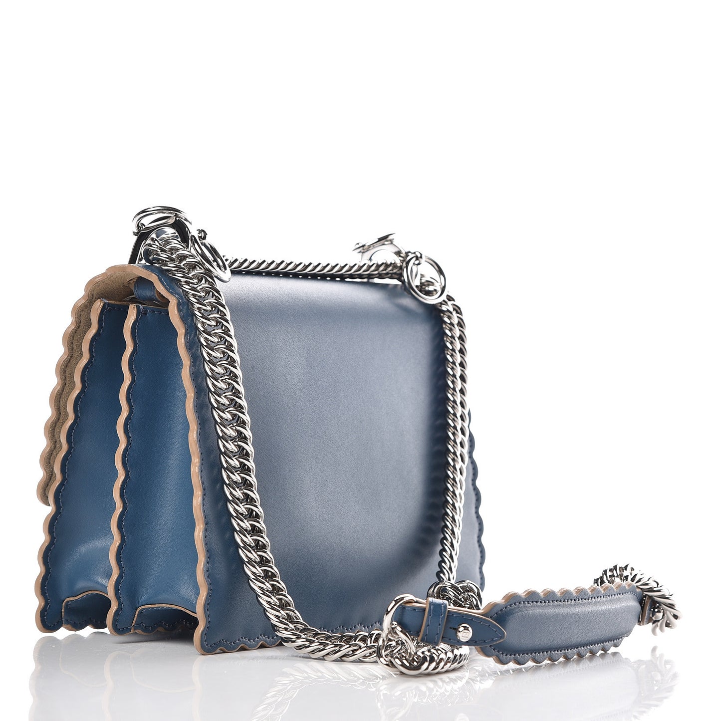 Vitello Liberty Scalloped Studded Small Kan I Shoulder Bag Balena