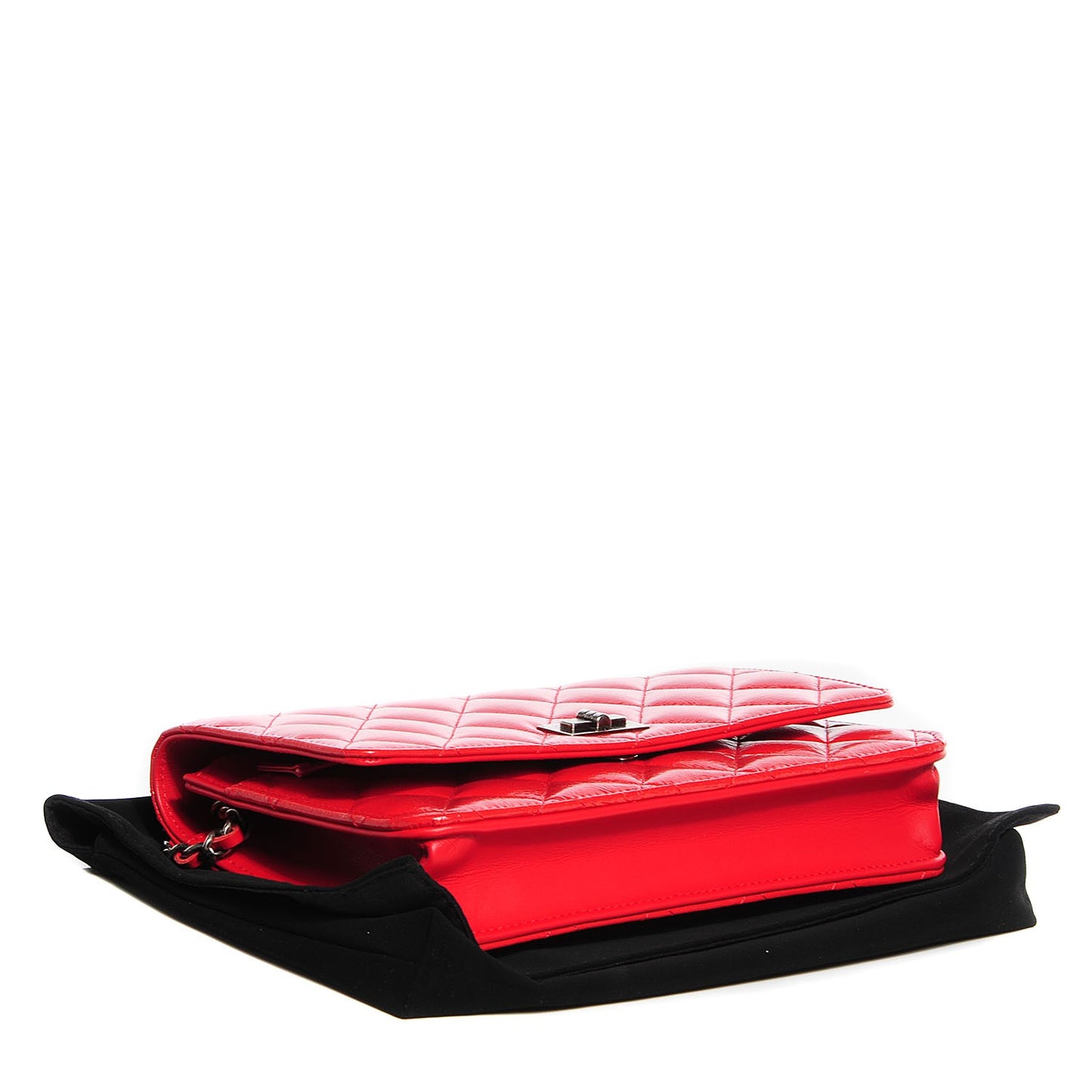 Glazed Calfskin Quilted Reissue Wallet On Chain WOC Red