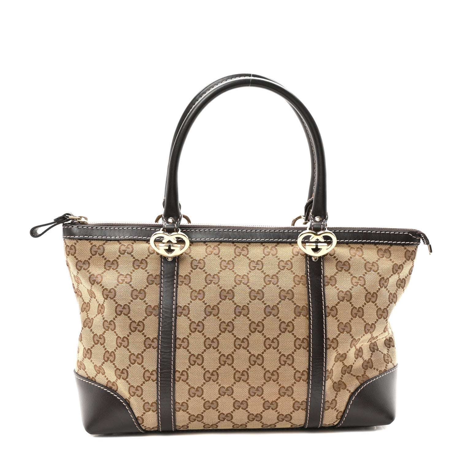 Gucci Monogram Small Lovely Heart Tote Dark Brown 1 of 10