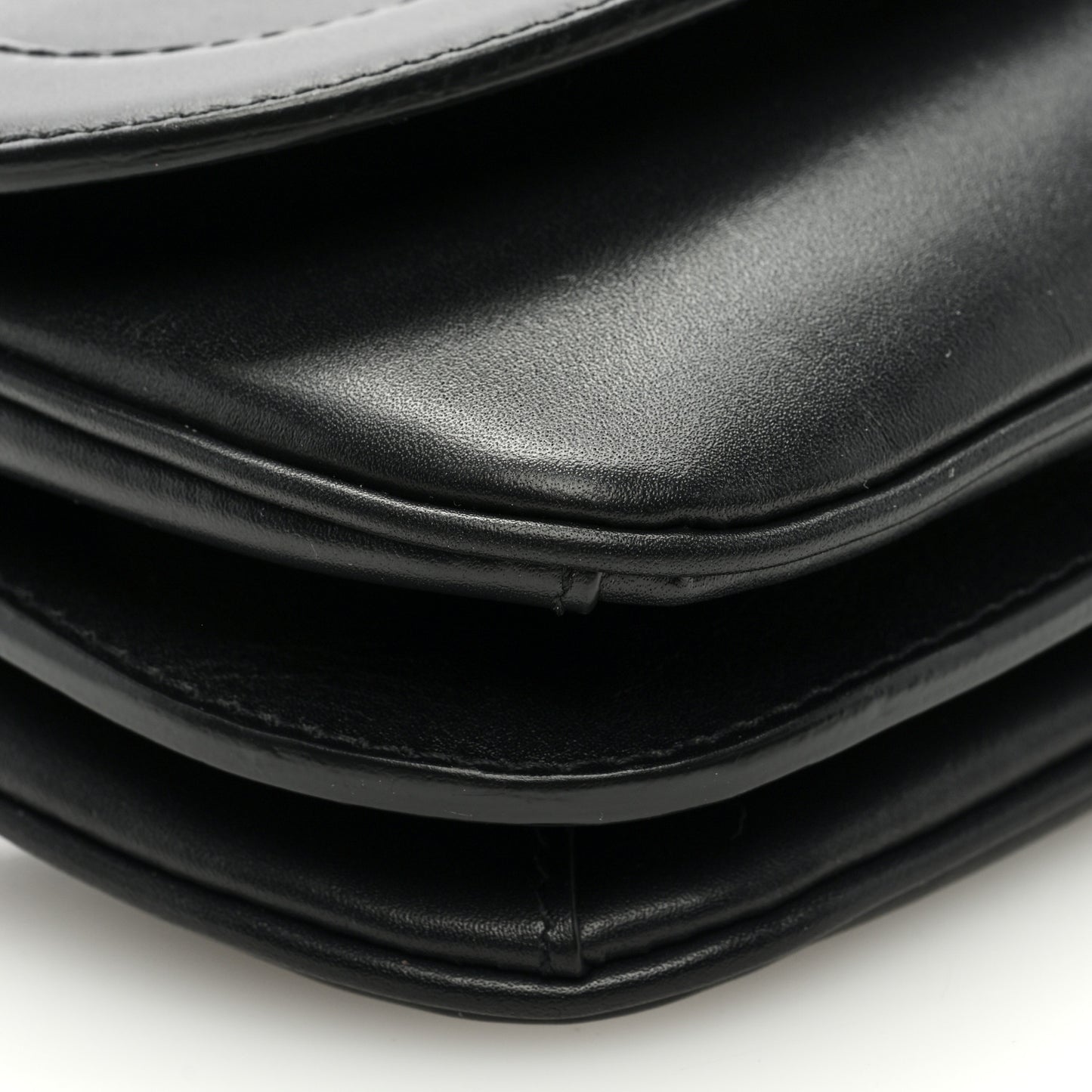 Smooth Calfskin Small Charlie Shoulder Bag Black