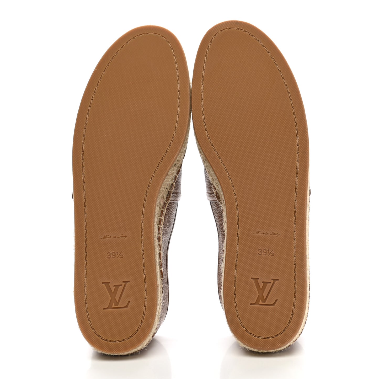 Monogram Leather Starboard Espadrille Flats 39.5 Brown
