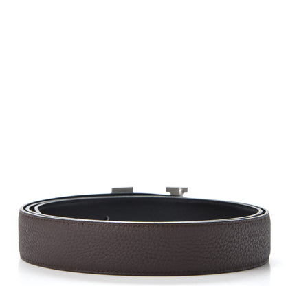 Hermes Box Togo 32mm H Belt 105 Black Chocolate 2 of 3
