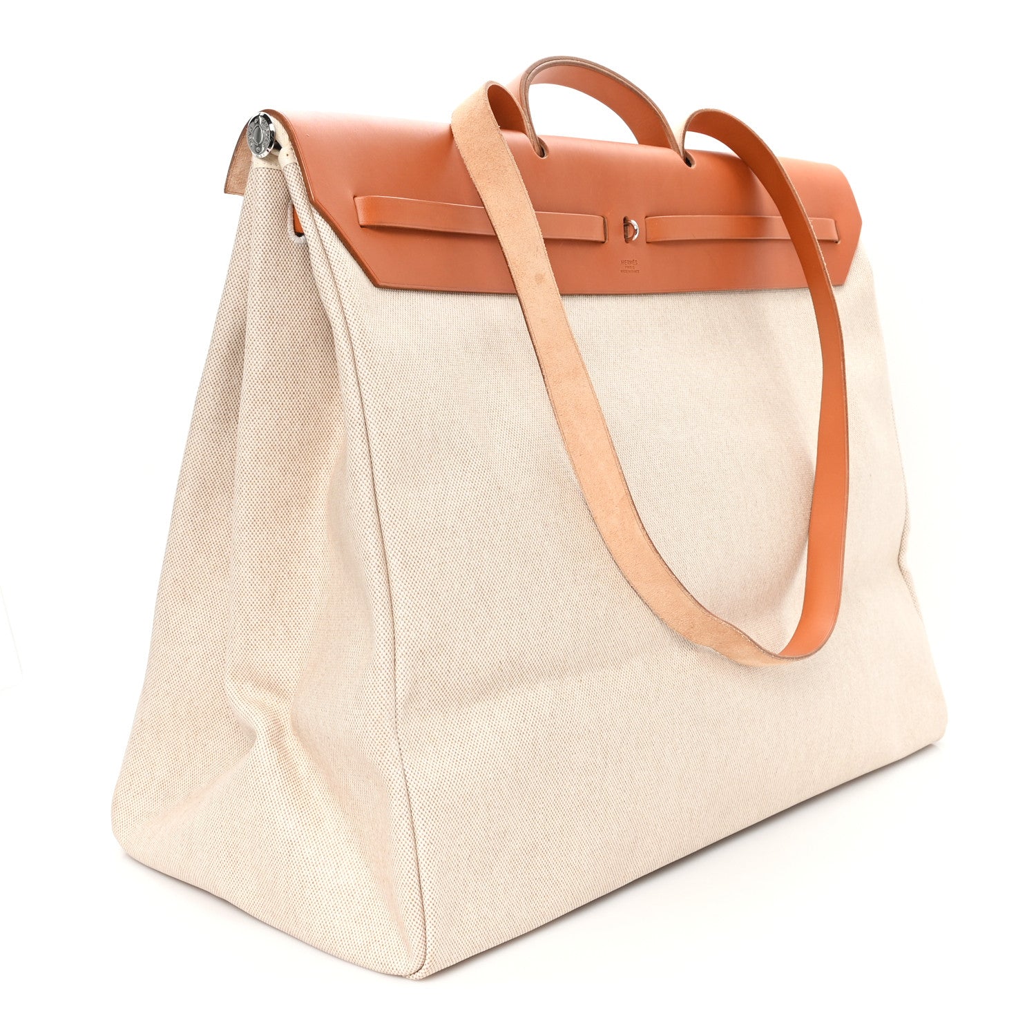 Hermes Toile Vache Calfskin Herbag 50 Natural 2 of 11