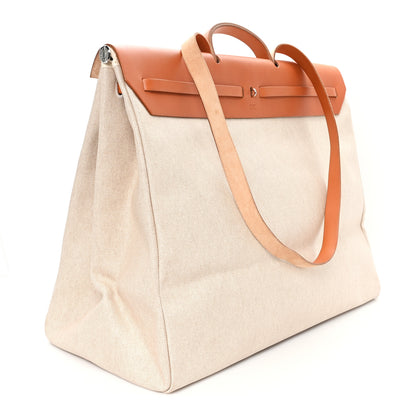 Hermes Toile Vache Calfskin Herbag 50 Natural 2 of 11