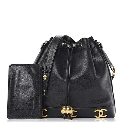Chanel Caviar CC Drawstring Shoulder Bag Black 1 of 13