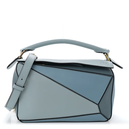 Loewe Calfskin Small Puzzle Bag Aqua Light Blue Stone Blue 1 of 9