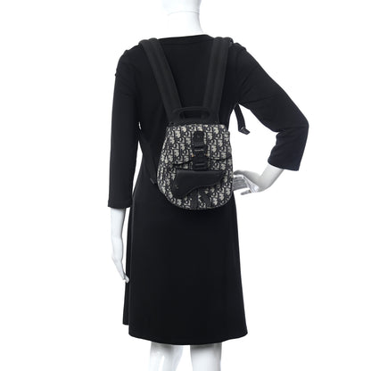 Christian Dior Oblique Jacquard Mini Saddle Backpack Navy Blue 2 of 11