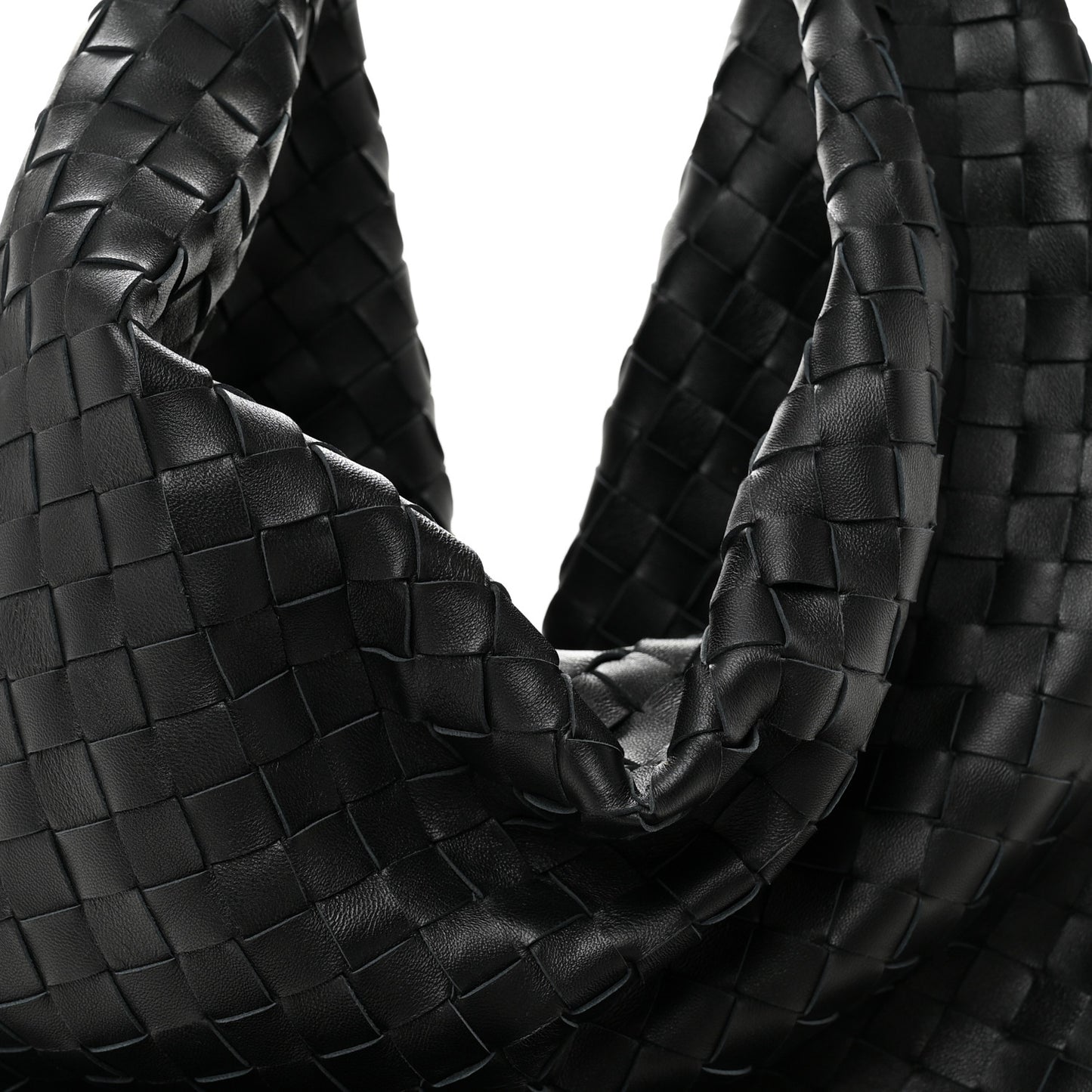 Nappa Intrecciato Foulard Hobo Bag Black
