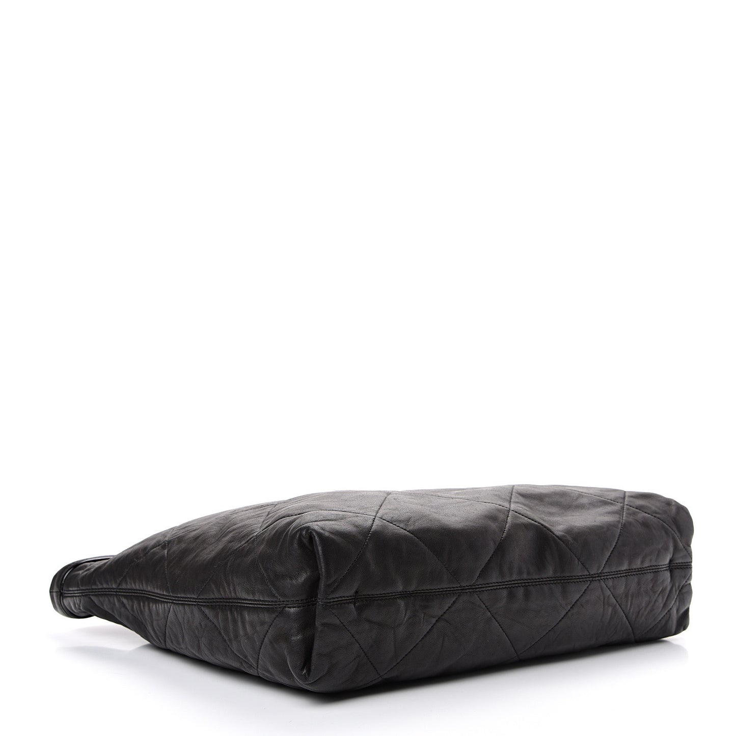 Lambskin Quilted Large Amelia Tote Black