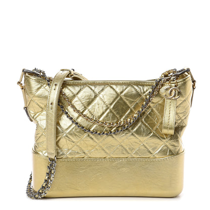 Chanel Metallic Aged Calfskin Quilted Medium Gabrielle Gold 1 of 9