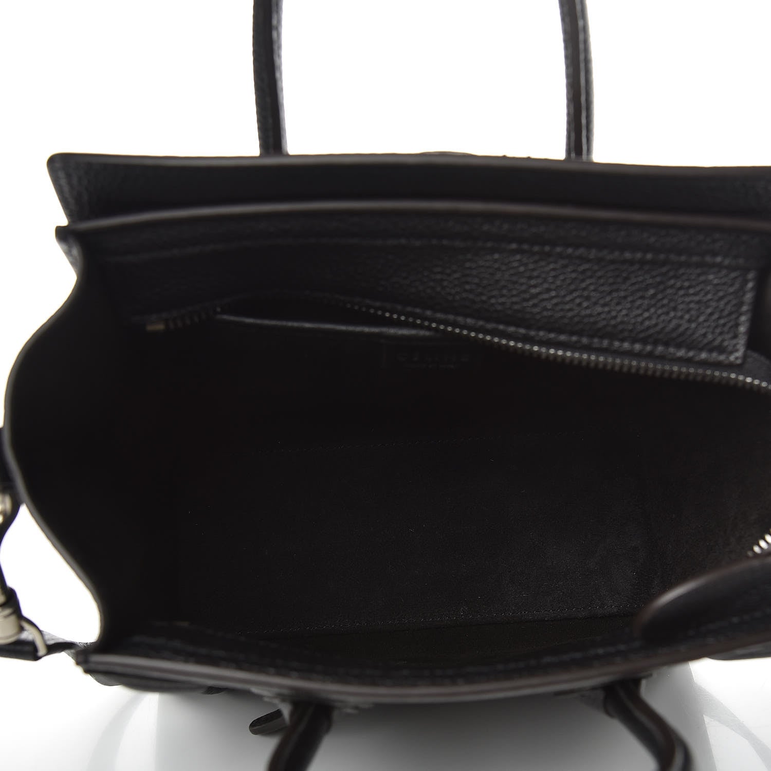 Celine Drummed Calfskin Nano Luggage Black 5 of 8