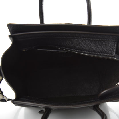 Celine Drummed Calfskin Nano Luggage Black 5 of 8