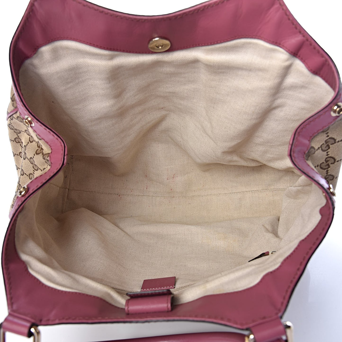 Monogram Margaux Calfskin Medium Sukey Tote Beige Ebony Vintage Rose