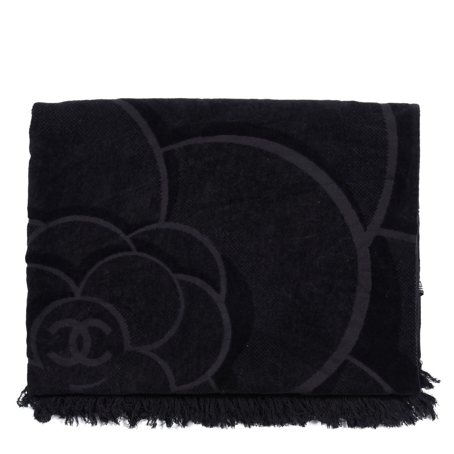 Terry Cotton CC Camellia Beach Towel Black