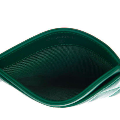 Chanel Lambskin Quilted Card Holder Green 5 of 9