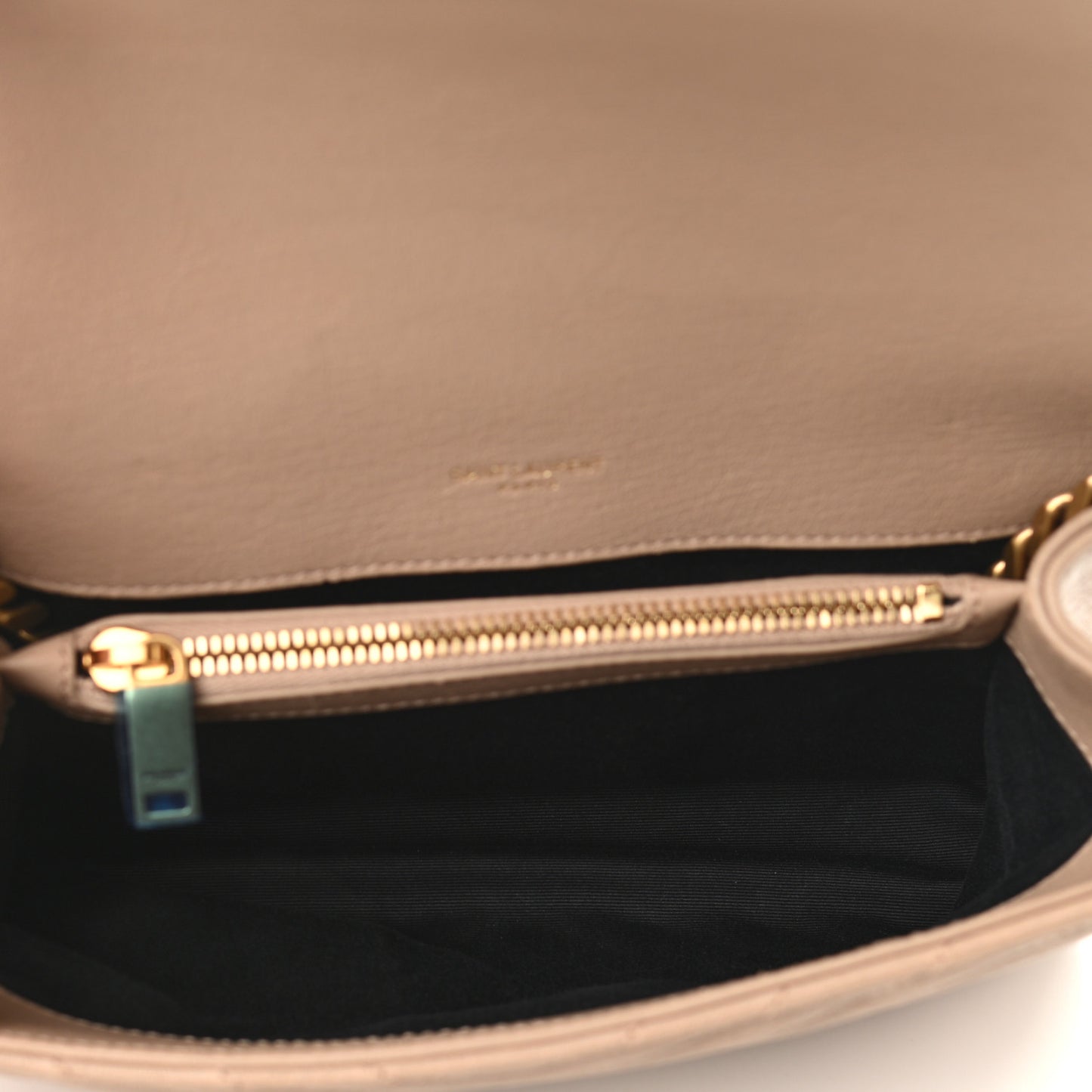 Sheepskin Matelasse Chevron Monogram Medium College Bag Dark Beige