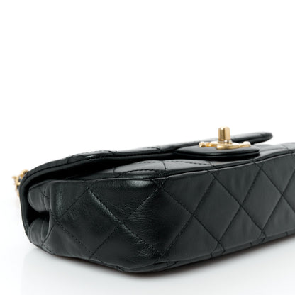 Chanel Calfskin Quilted Mini Rectangular Crystal Pearls Chain Flap Black 10 of 11