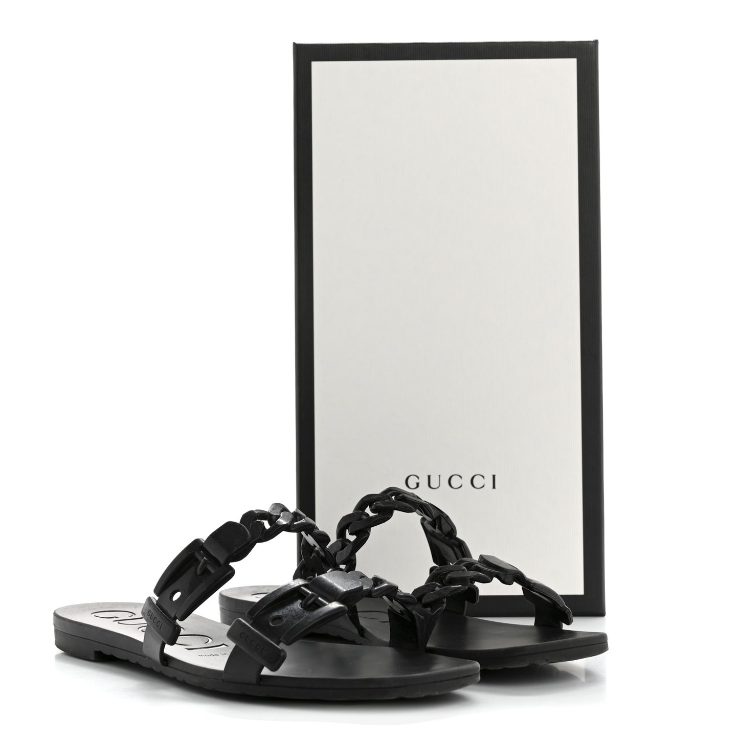 Rubber Womens Slide Sandals 38 Black