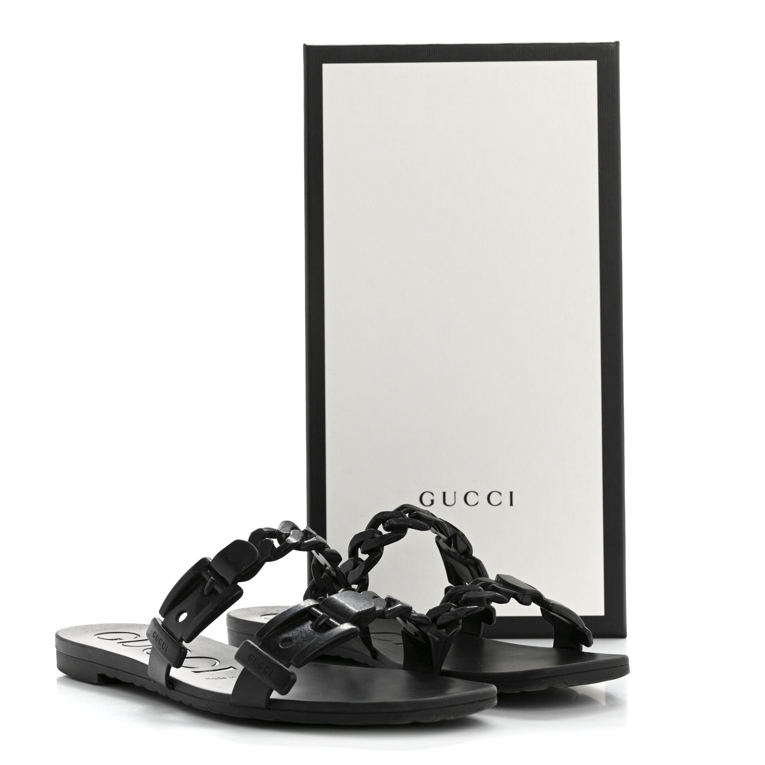 Gucci Rubber Womens Slide Sandals 38 Black 12 of 12