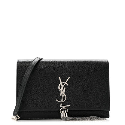 Saint Laurent Grain De Poudre Classic Monogram Kate Tassel Chain Wallet Black 1 of 13