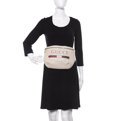 Gucci Grained Calfskin Logo Belt Bag White 2 of 9