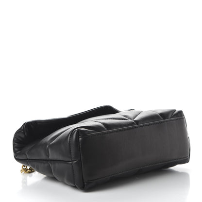 Saint Laurent Lambskin Quilted Toy Loulou Puffer Monogram Chain Satchel Black 4 of 9