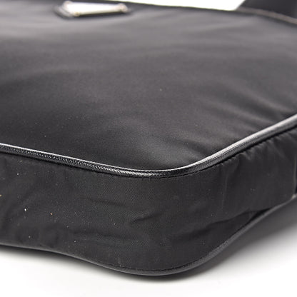 Prada Tessuto Nylon Flat Messenger Bag Black 11 of 11