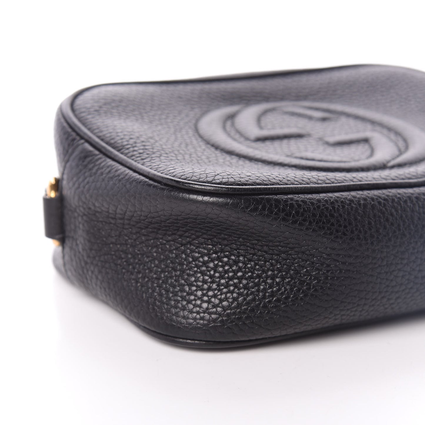 Pebbled Calfskin Mini Soho Disco Bag Black