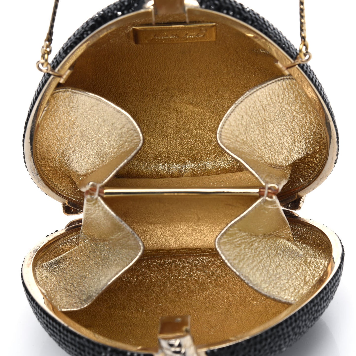Swarovski Crystal Serpent Minaudiere Clutch Black Gold