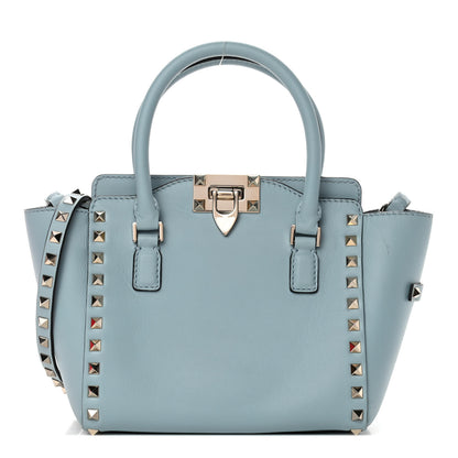 Valentino Garavani Vitello Mini Rockstud Double Handle Tote Sky Sorbet 1 of 5