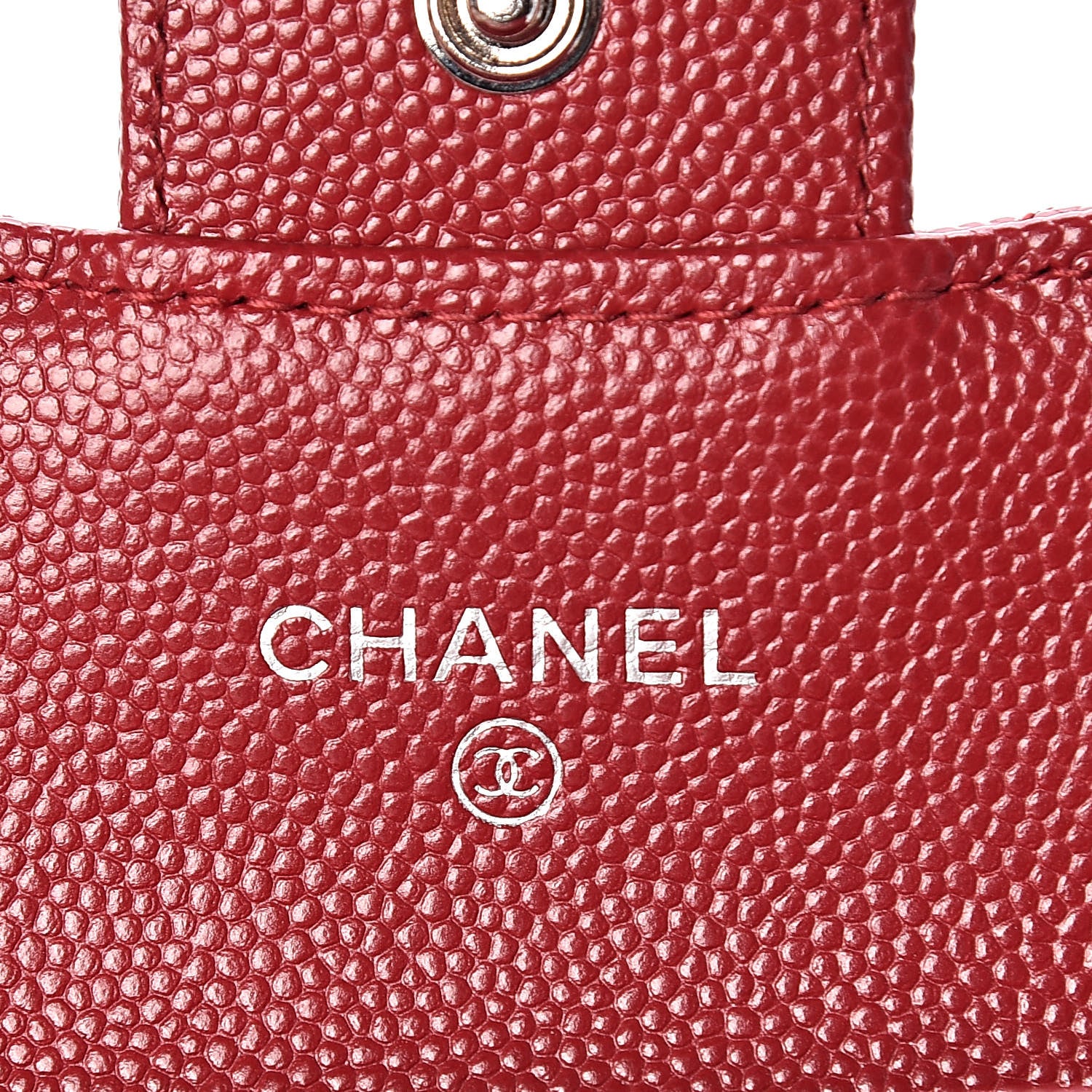 Chanel Caviar Quilted Flap Card Holder Wallet Red 6 of 9