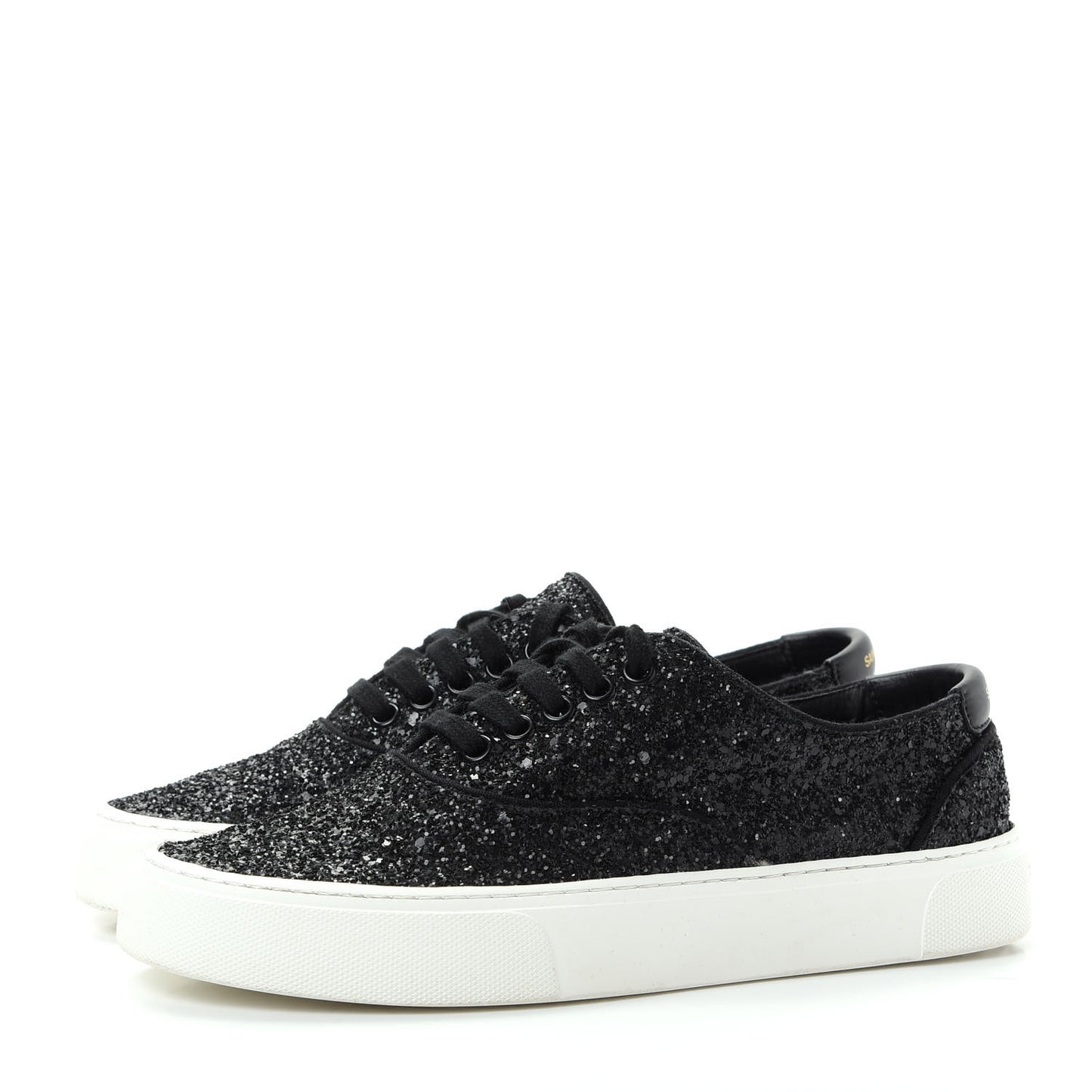 Calfskin Crystal Glitter Venice Low Top Sneakers 38.5 Black