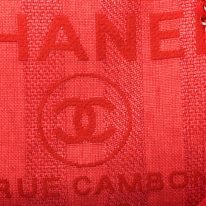 Chanel Mixed Fibers Striped Small Deauville Tote Red 10 of 11