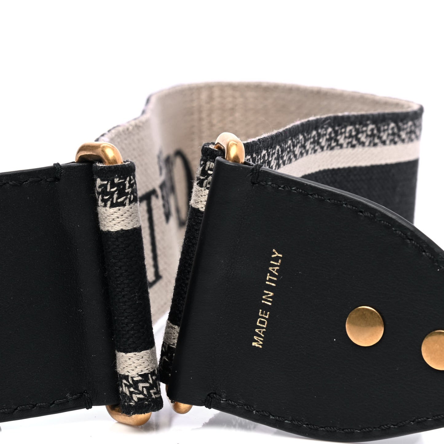 Canvas Embroidered Shoulder Strap Black