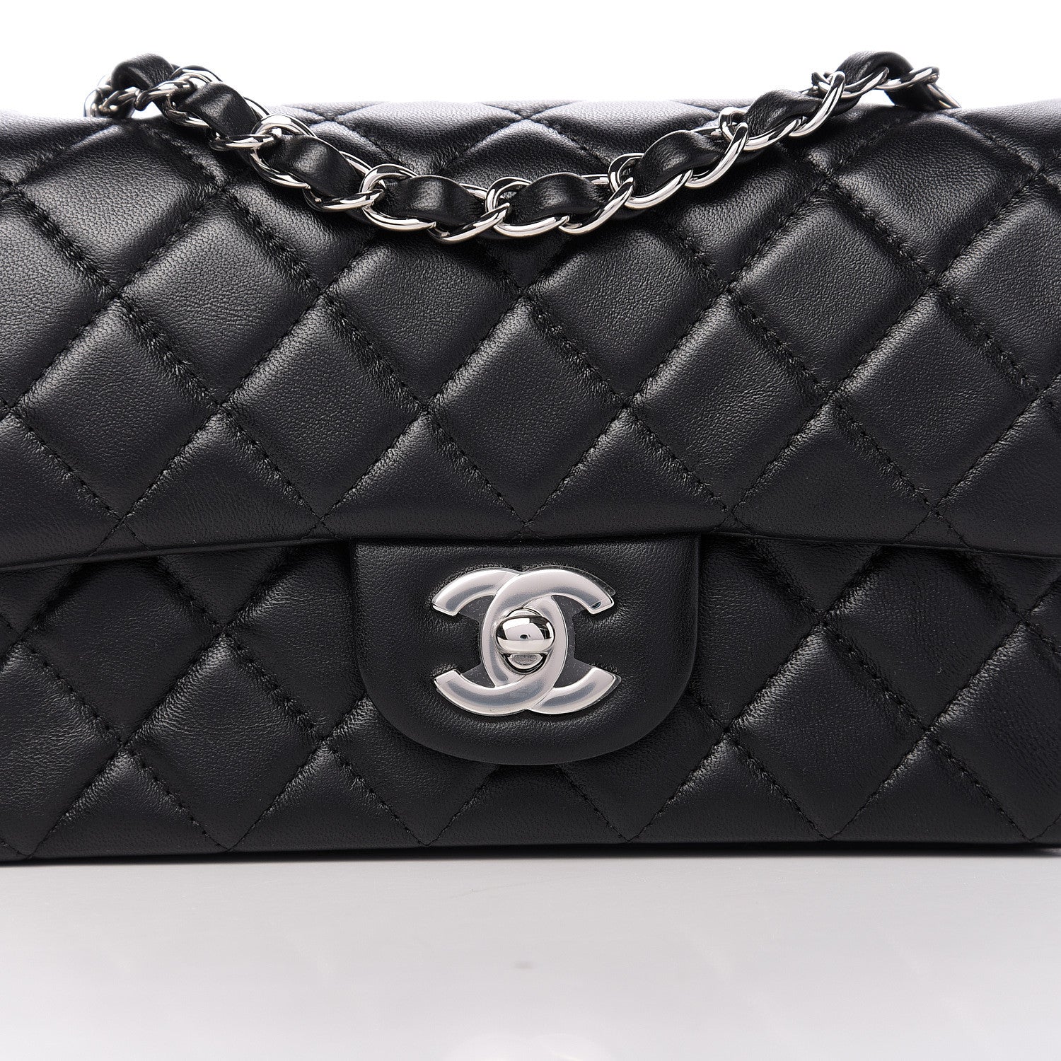 Chanel Lambskin Quilted Mini Rectangular Flap Black 7 of 10