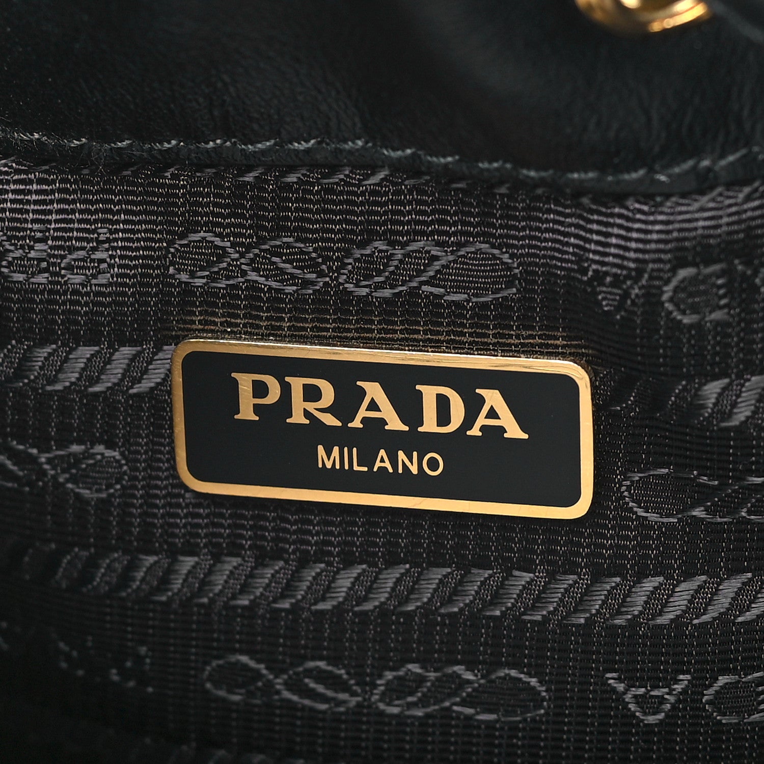 Prada Light Calfskin Saffiano Mini Bucket Crossbody Bag Black 6 of 8
