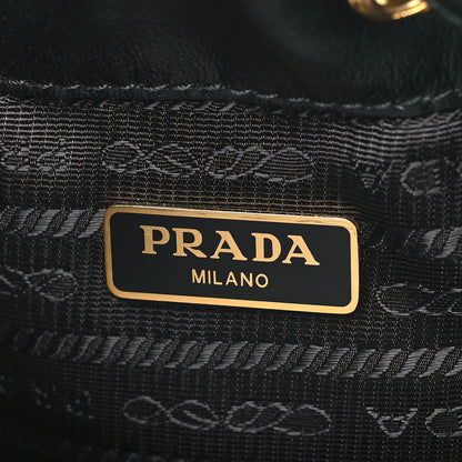 Prada Light Calfskin Saffiano Mini Bucket Crossbody Bag Black 6 of 8