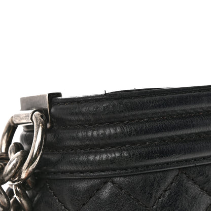 Chanel Calfskin Quilted Metal Embellished Paris Dallas Medium Boy Flap Black 19 of 21