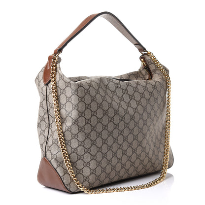 Gucci GG Supreme Monogram Large Linea A Hobo Light Brown 3 of 13