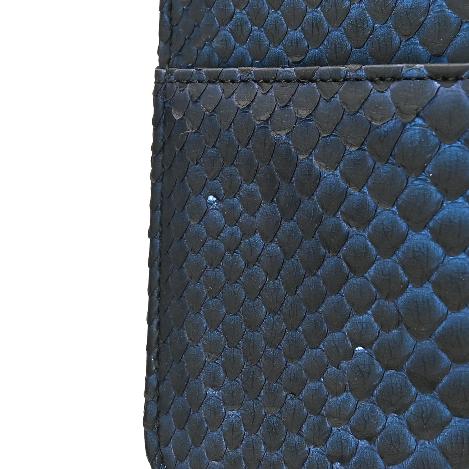 Chanel Snakeskin Wallet On Chain WOC Navy 11 of 12