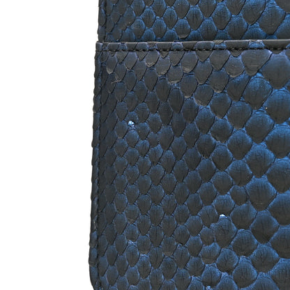 Chanel Snakeskin Wallet On Chain WOC Navy 11 of 12