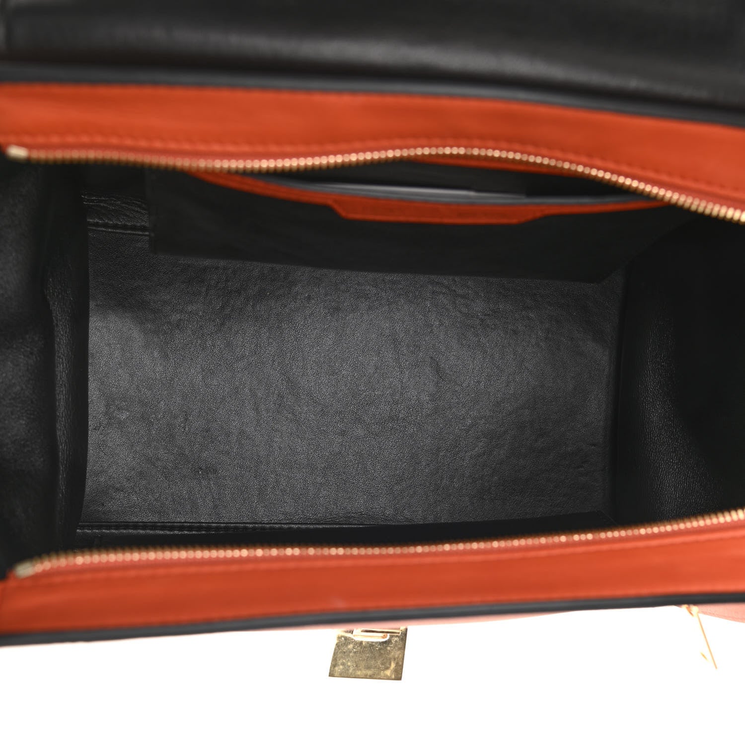 Celine Calfskin Suede Medium Trapeze Orange 5 of 10