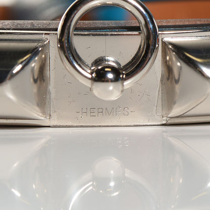Hermes Veau Tadelakt Rivale Double Tour Bracelet Small Bleu Izmir 5 of 9