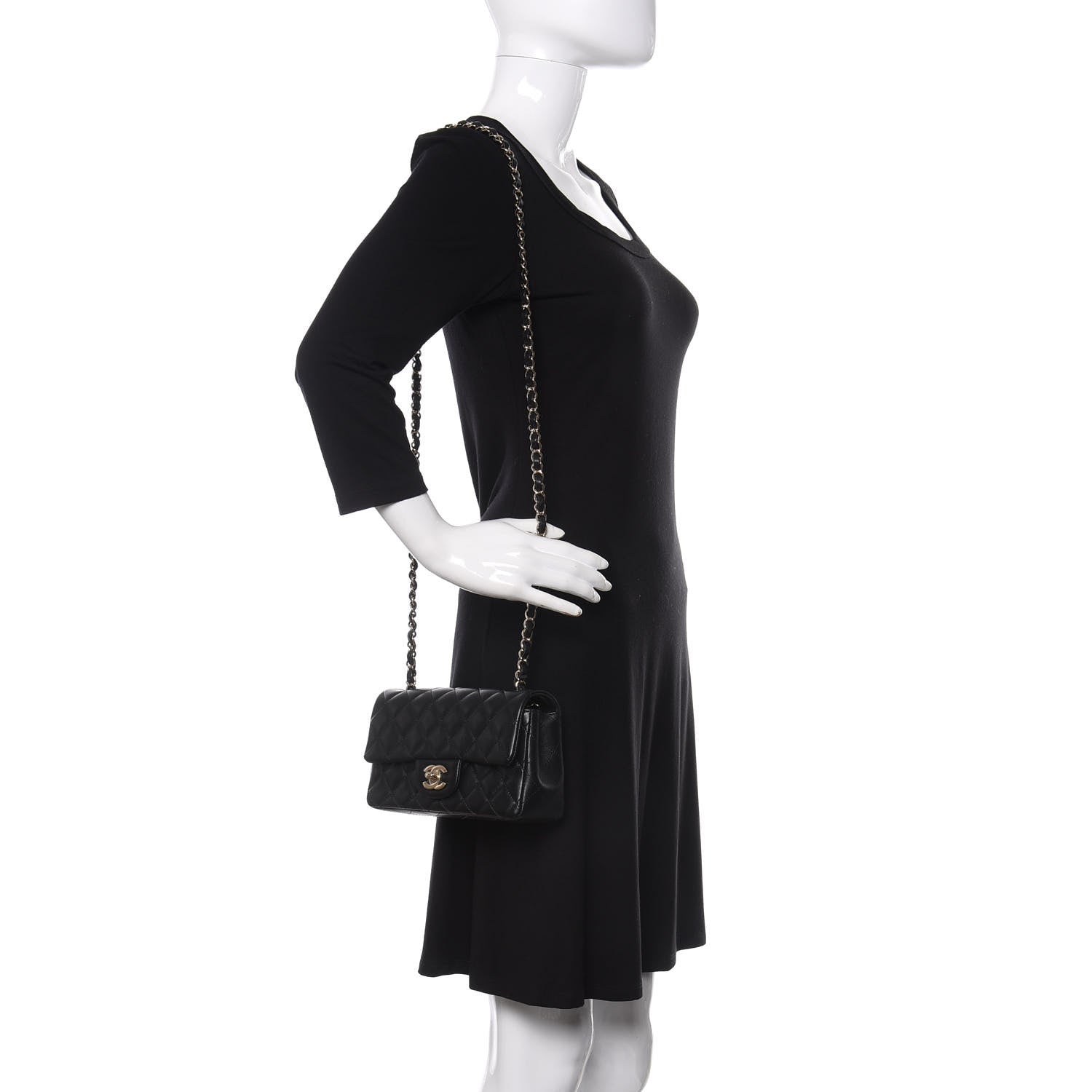 Chanel Lambskin Quilted Mini Rectangular Flap Black 2 of 11