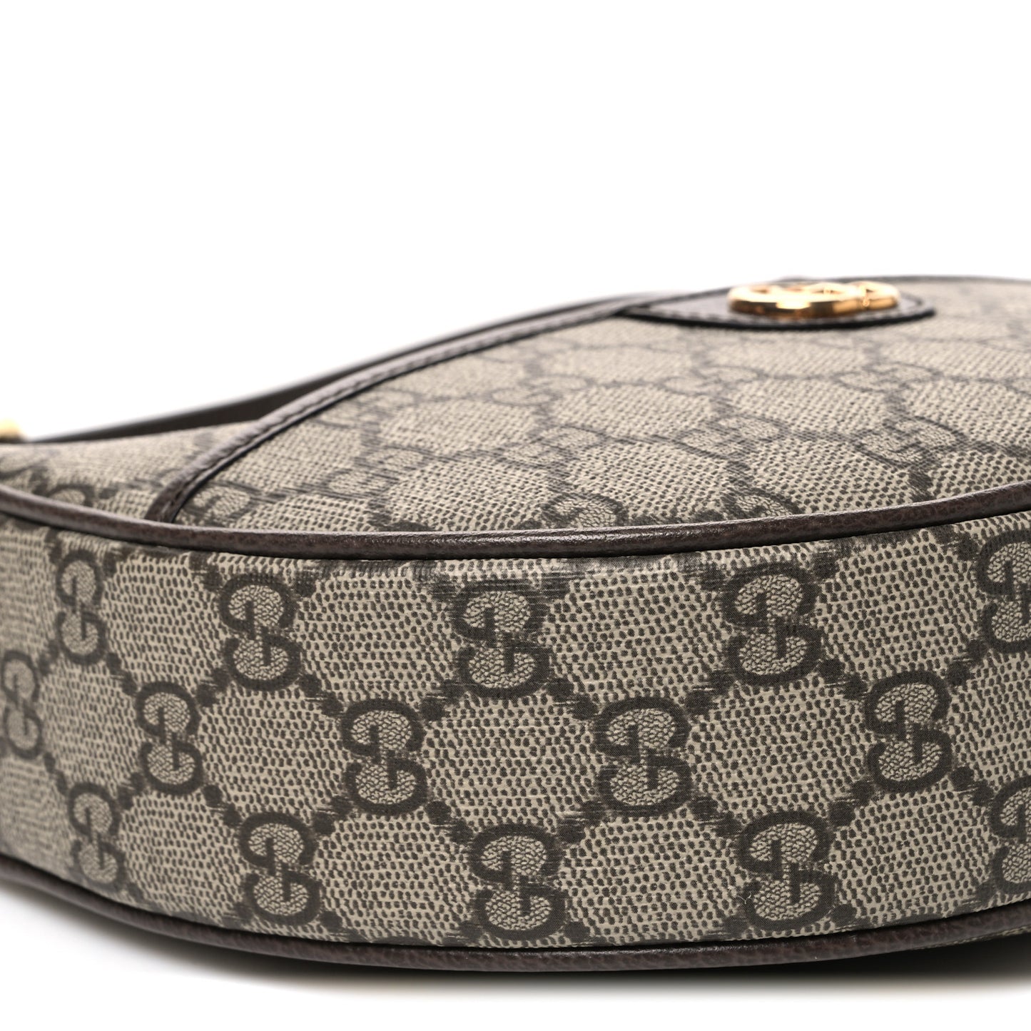 GG Supreme Monogram Textured Dollar Calfskin Small Ophidia Shoulder Bag Beige Ebony New Acero