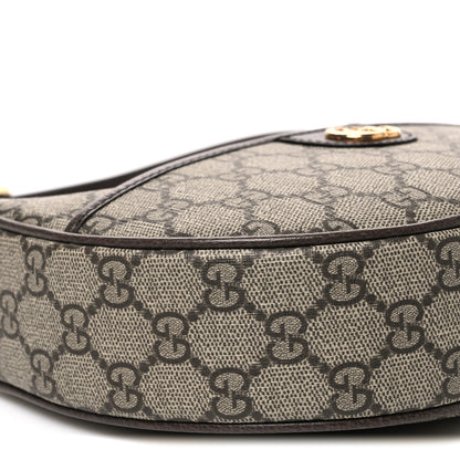 Gucci GG Supreme Monogram Textured Dollar Calfskin Small Ophidia Shoulder Bag Beige Ebony New Acero 9 of 10