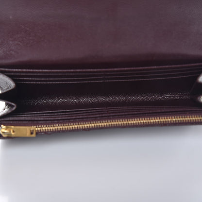 Saint Laurent Grain De Poudre Matelasse Chevron Monogram Flap Wallet Amaranto 5 of 9