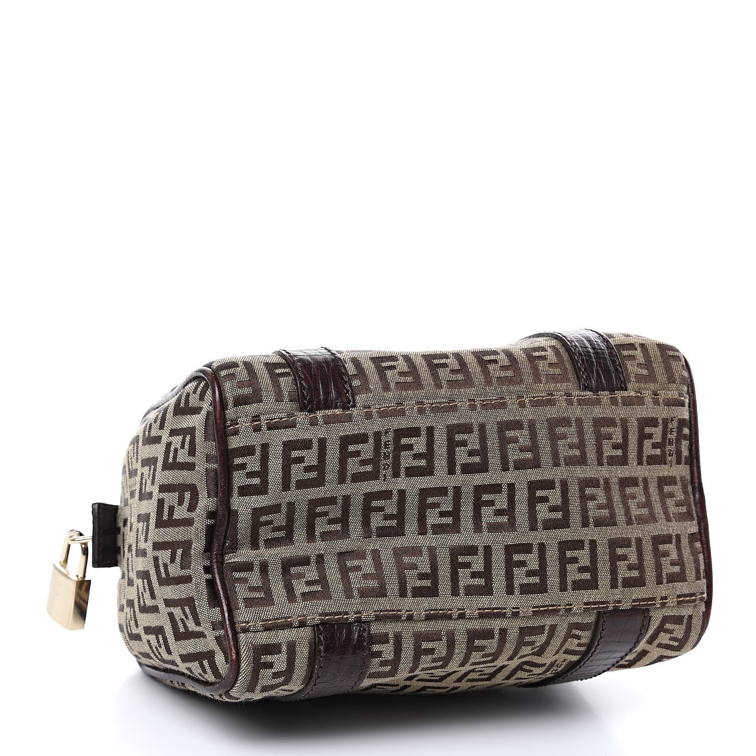 Fendi Zucchino Vitello Mini Boston Mogano Panna Bruciato 4 of 9