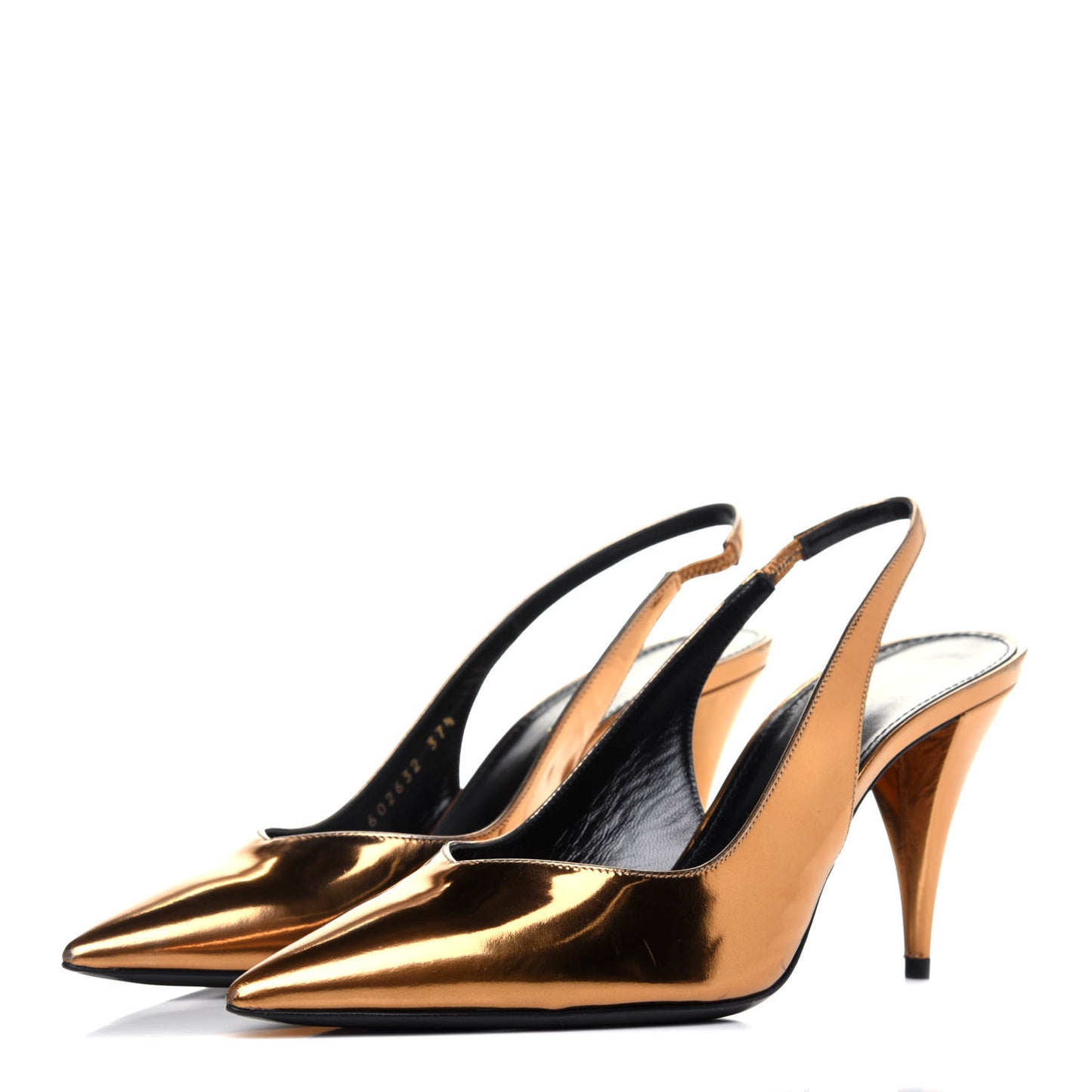 Laminated Calfskin Kiki 85 Slingback Pumps 37.5 Egypt Gold