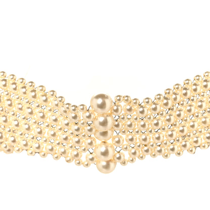 Chanel Pearl Multi Strand Choker Necklace Gold 1 of 5
